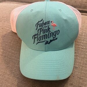 Fishers Island Lemonade Teal and Pink Flamingo baseball hat Cap